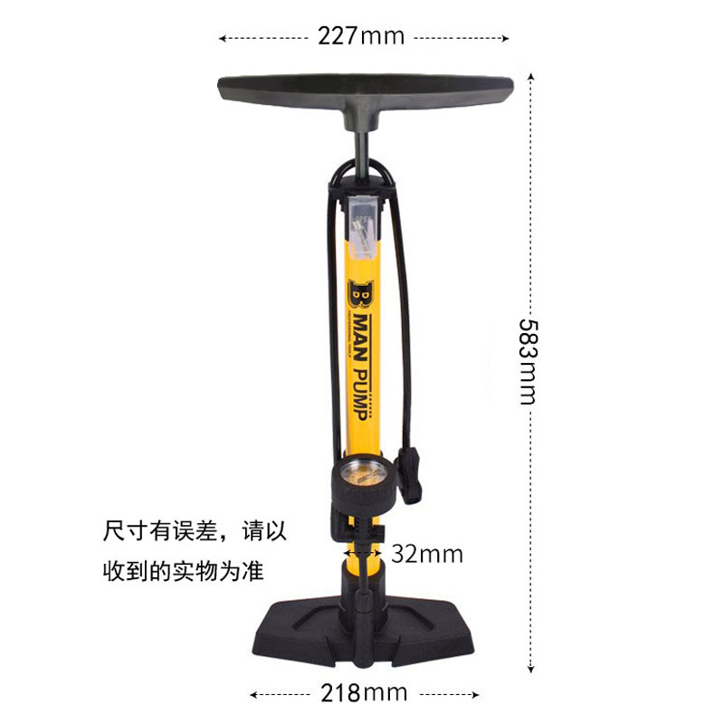 6432T floor air pump with pressure gauge, basketball toy air pump, bicycle air pump, car air pump, portable household bicycle air pump details Picture