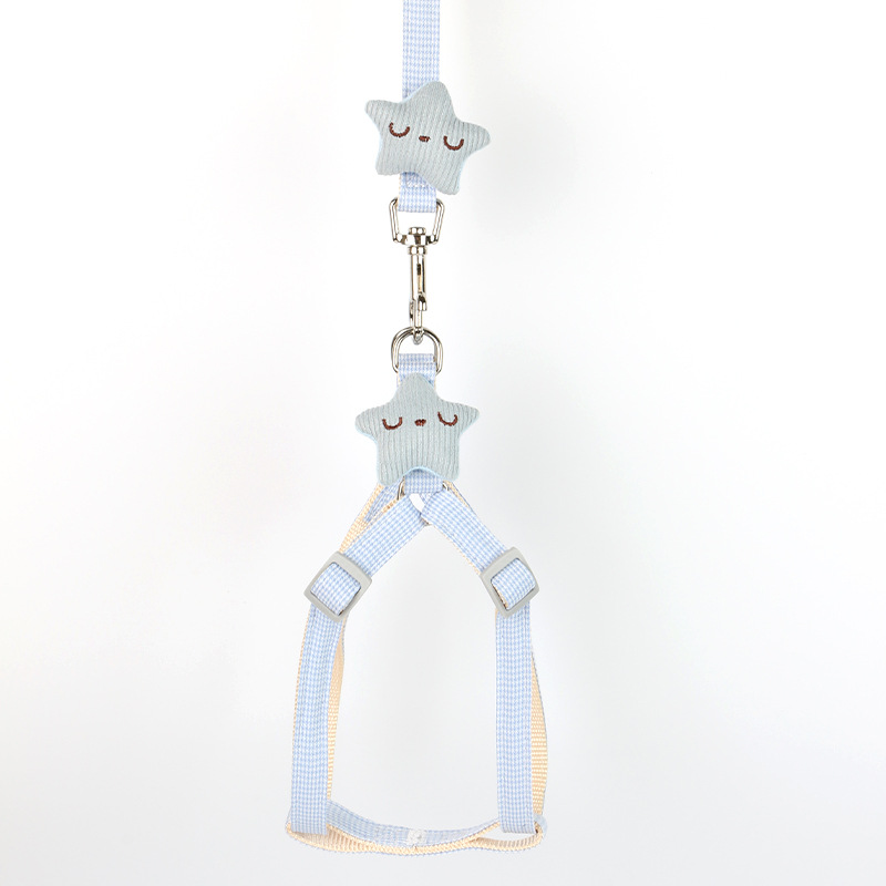 Pet star chest and shoulder strap, dog leash, cat and dog walking chain, breathable and adjustable dog chest and shoulder strap Specification image