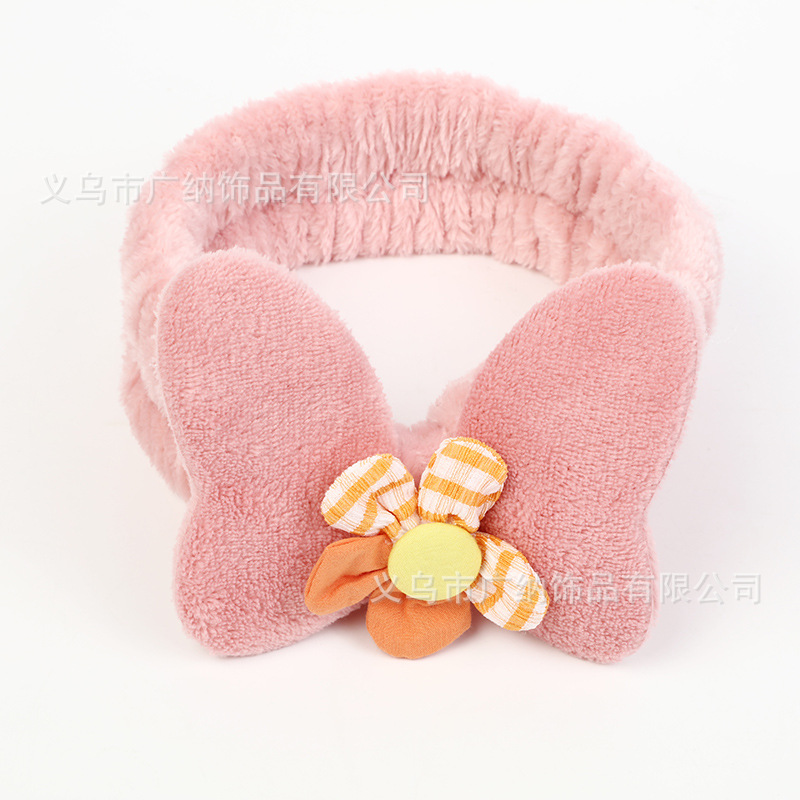 LAN MEI Cartoon anime bow plaid bow rabbit ears cute headband Specification drawing