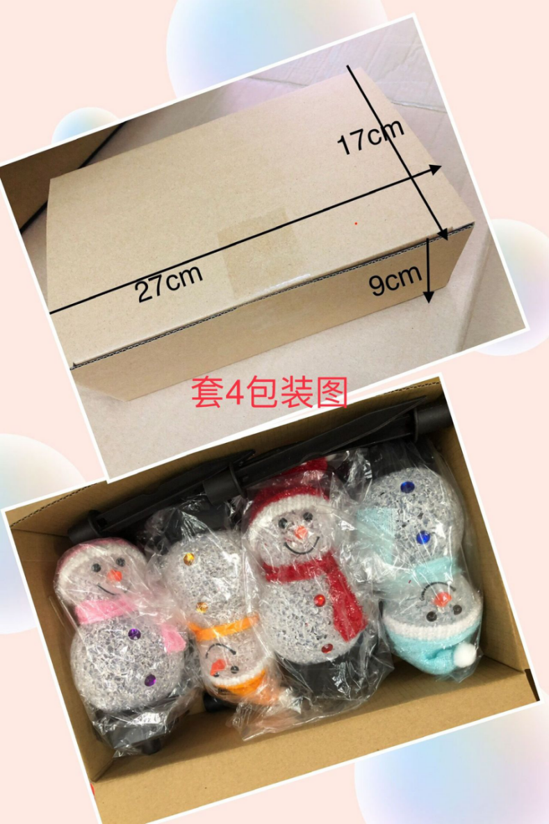 新款太阳能LED小雪人地插灯圣诞节太阳能LED花园庭院景观地插灯详情4