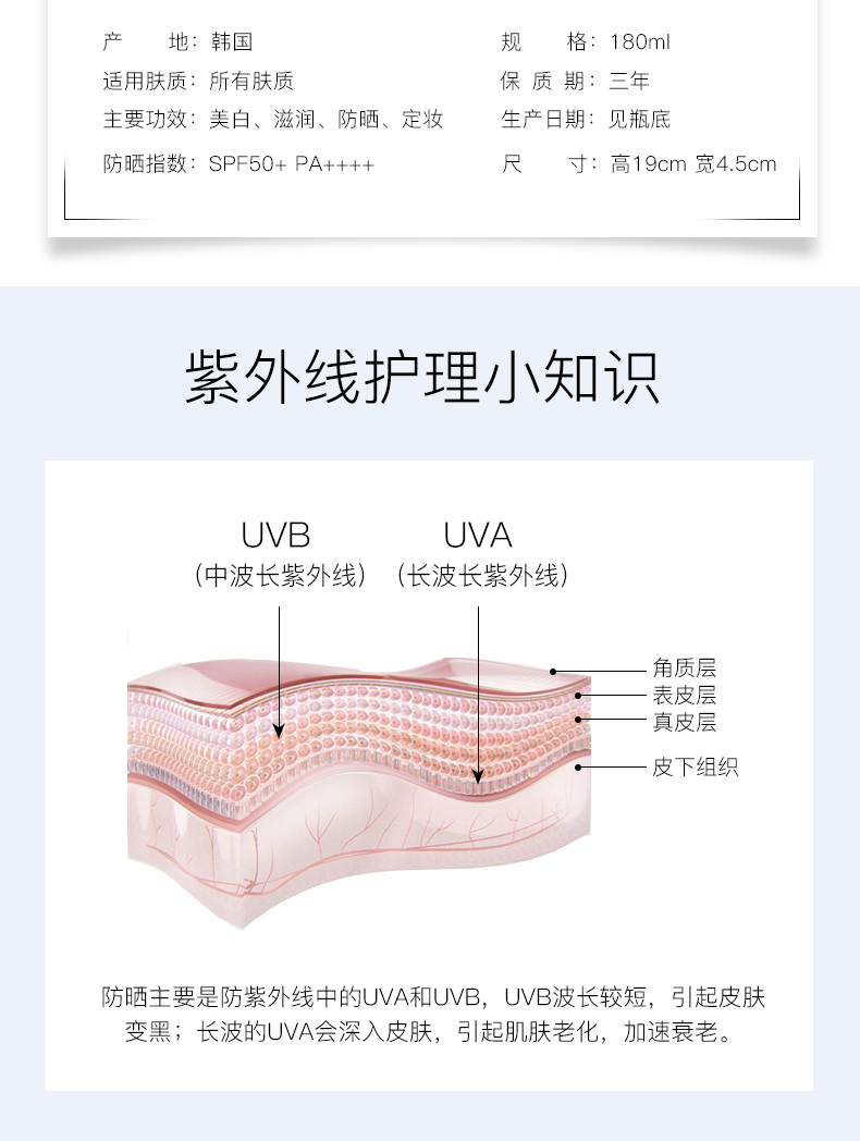 韩国韩国JMsolution珍珠防晒喷雾无色透明清爽玫瑰防晒霜详情2