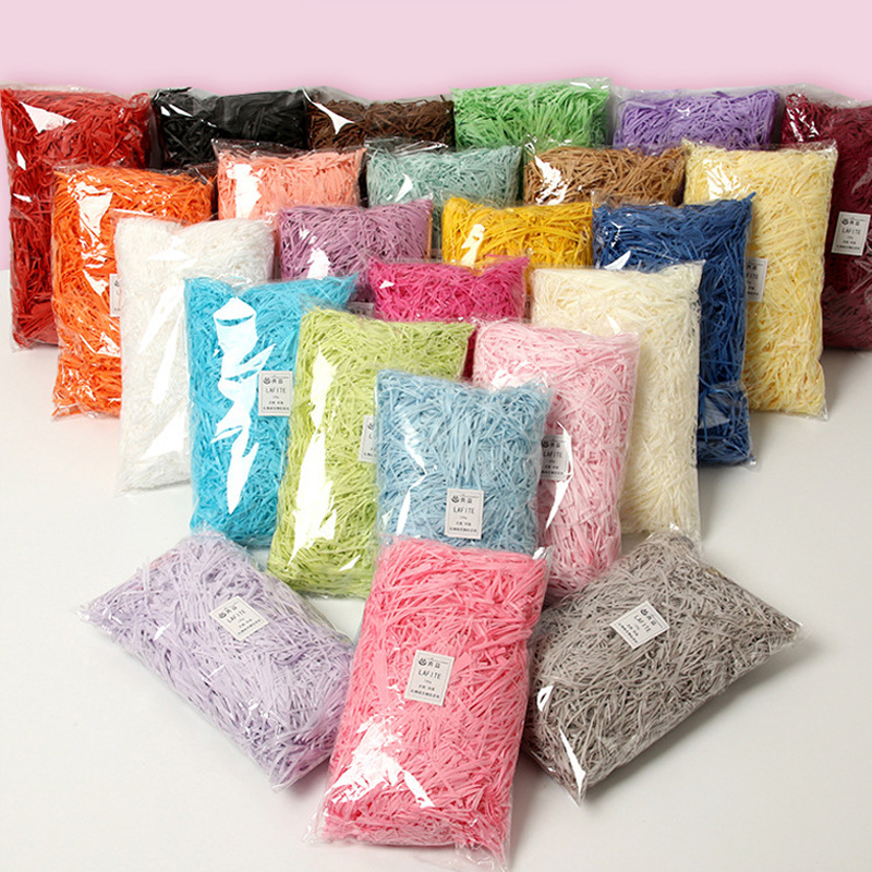 Guo Mu 50g/100g raffia paper silk gift box decoration filling colorful shredded paper silk chicken nest grass thumbnail