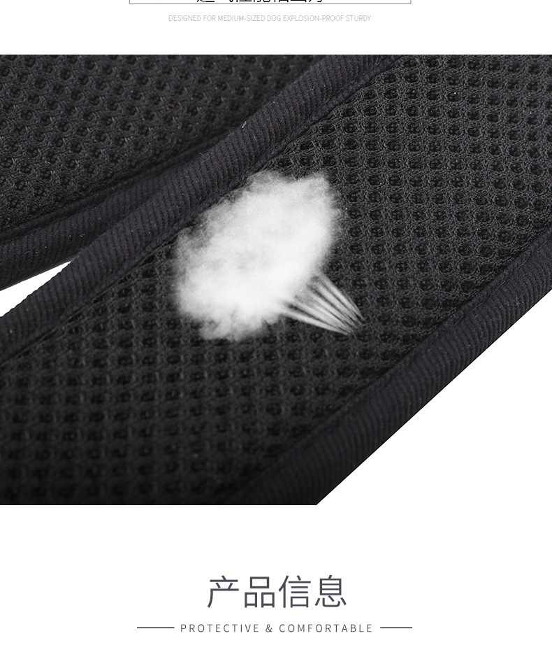 New pet leash with foam handle, breathable reflective chest and back strap, large and medium-sized dog leash, pet supplies in stock for wholesale pic 5