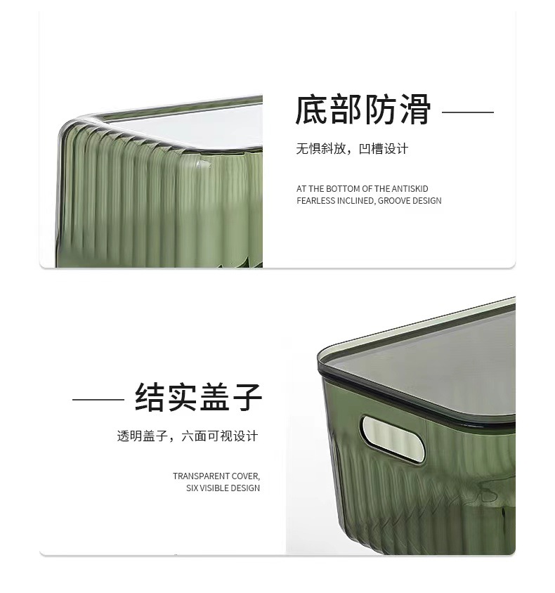 特大号带盖 桌面透明PET化妆品面膜口红收纳盒抽屉宿舍防尘衣服内裤收纳盒详情17