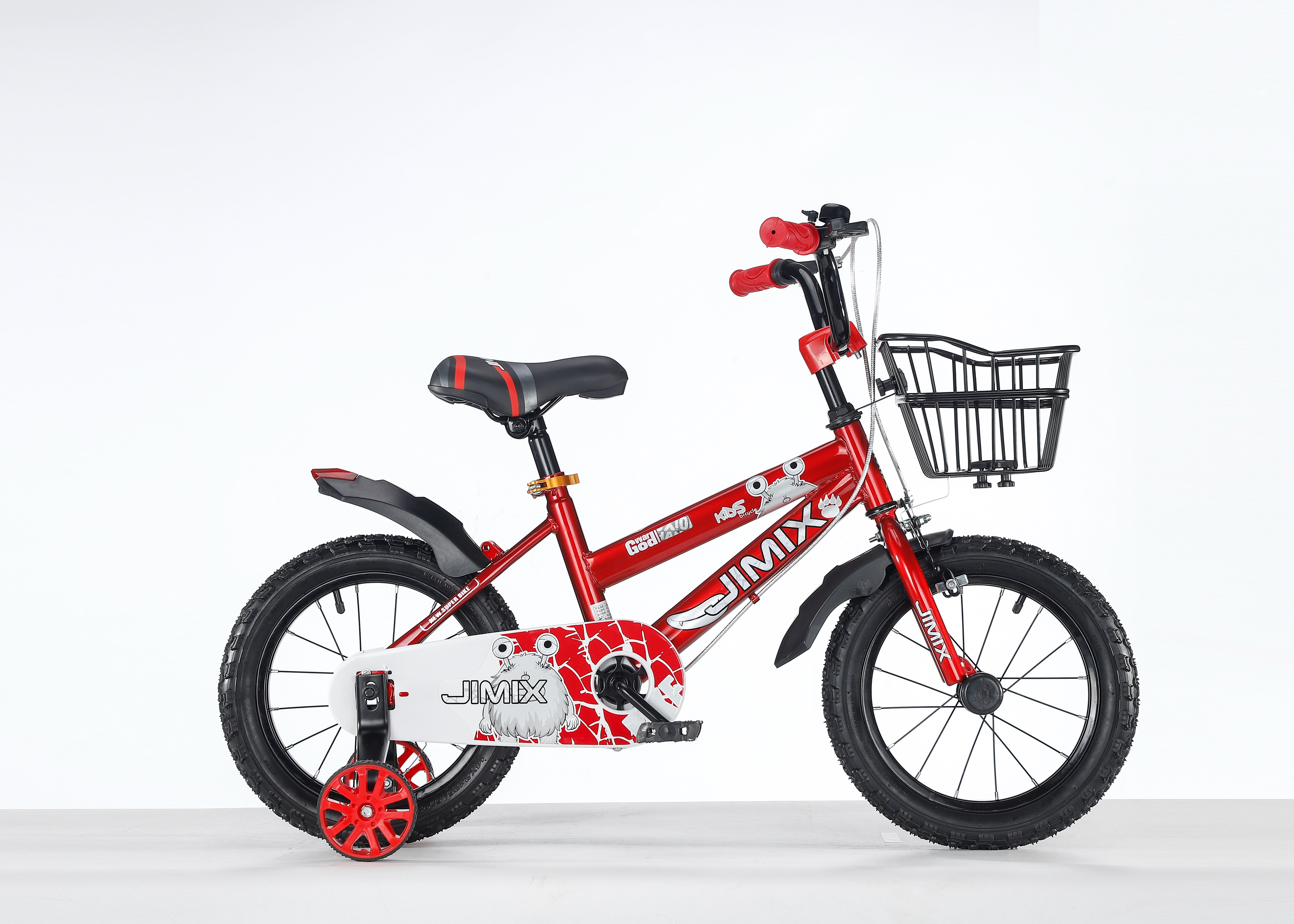 2022 New Kids Bike Cute Baby Boy Girl Backseat Bike With Training Wheel Basket Specification drawing