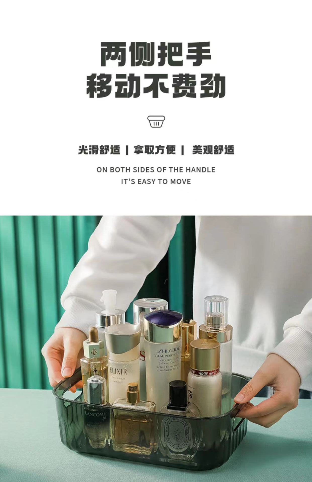 特大号带盖 桌面透明PET化妆品面膜口红收纳盒抽屉宿舍防尘衣服内裤收纳盒详情10