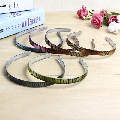 Manufacturers direct sales of light plate headband plastic leopard print color headband thumbnail