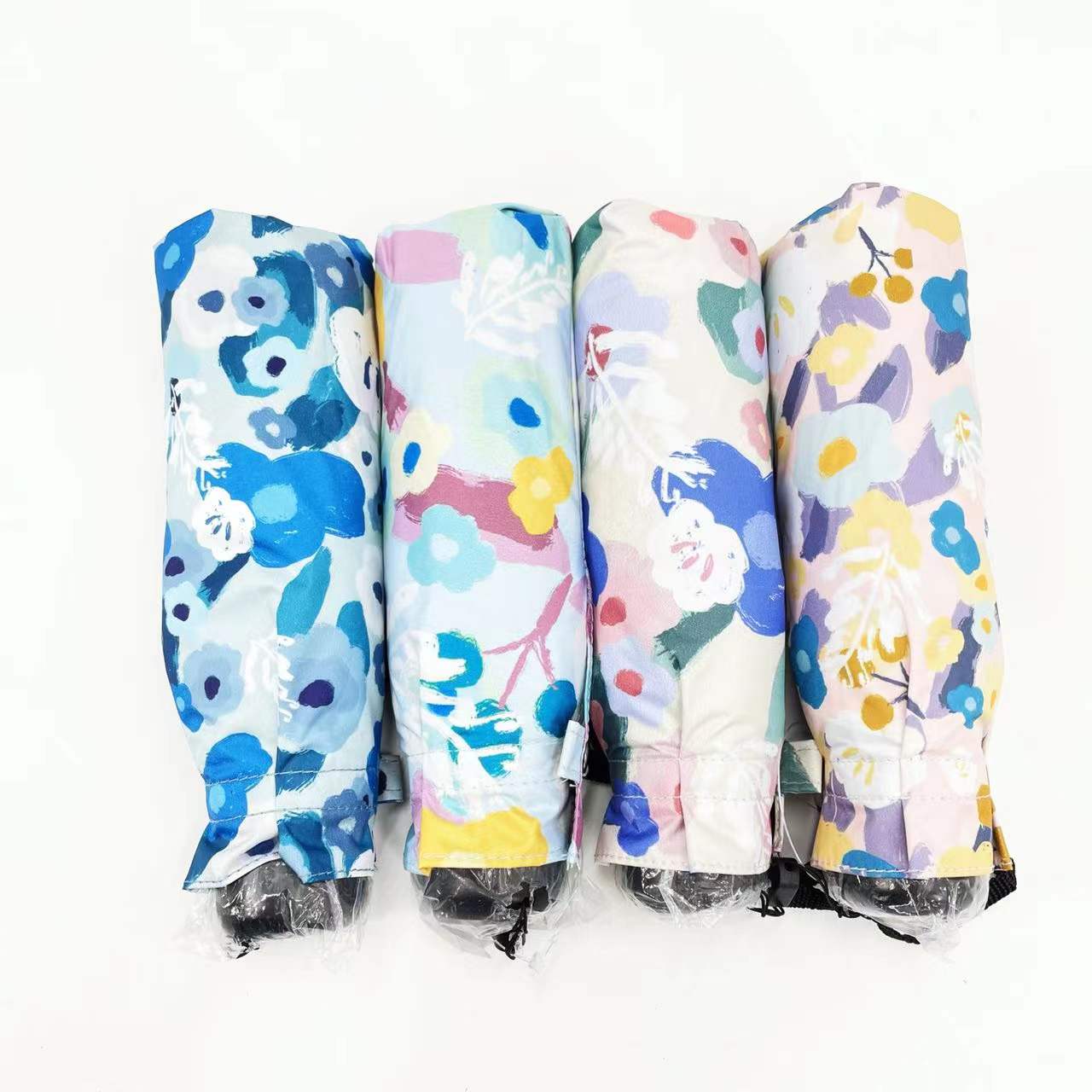 B5053小五折黑胶手绘防晒伞宏达详情2