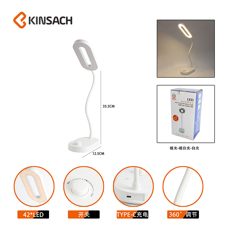 Desk lamp, led touch dimming eye-protecting desk, student dormitory charging, study, children's bedroom small lamp details Picture