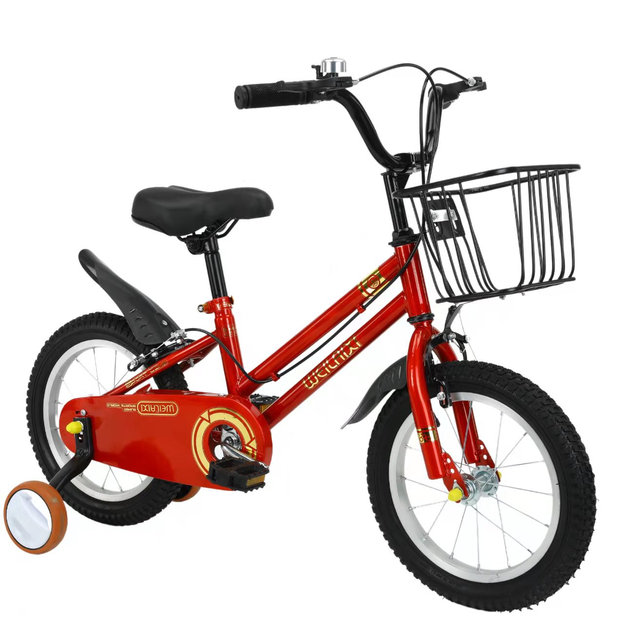 2022 New Children's Bicycle Boyah With Basket Training Wheels 12/16/20 Inch Baby Carriage details Picture