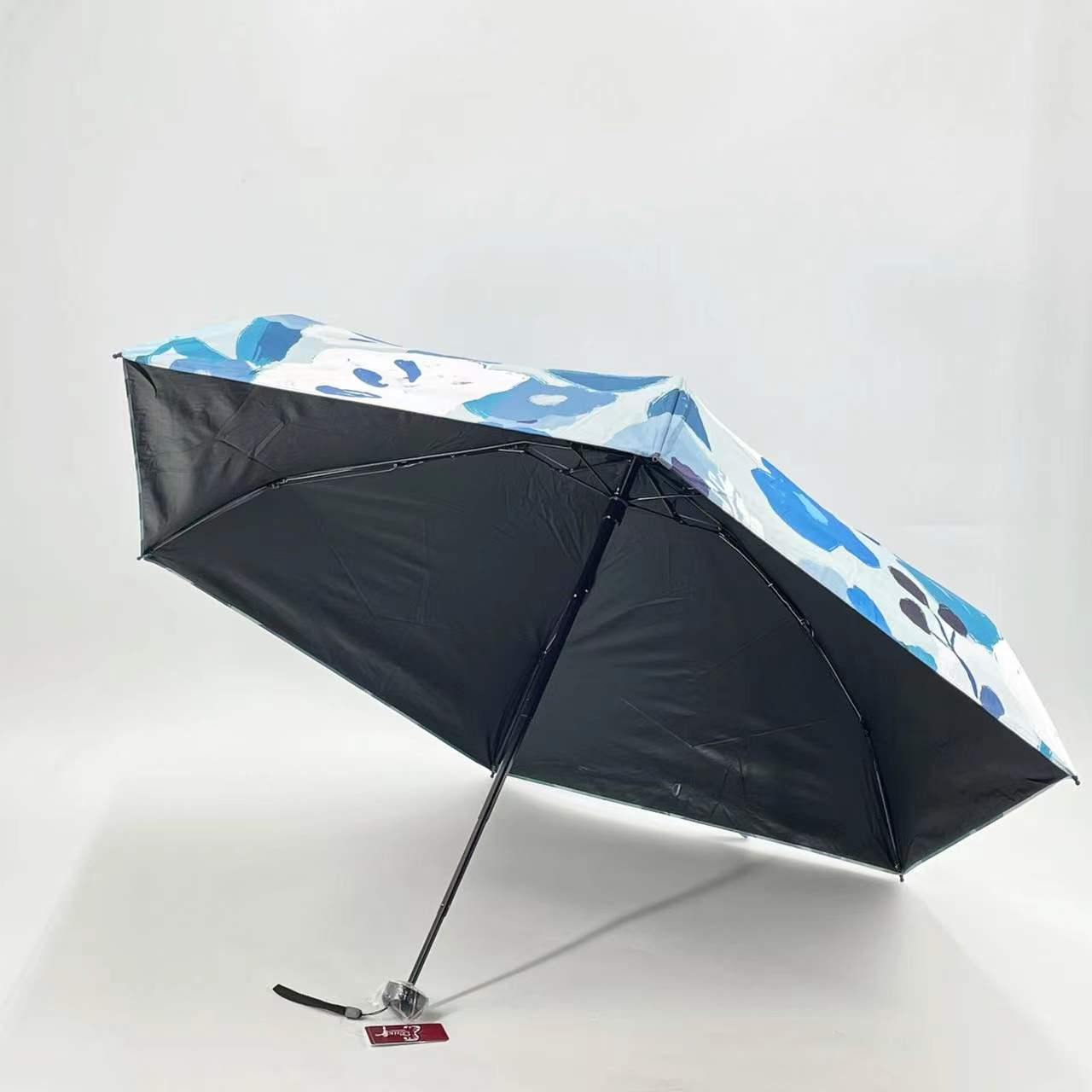 B5053小五折黑胶手绘防晒伞宏达详情8