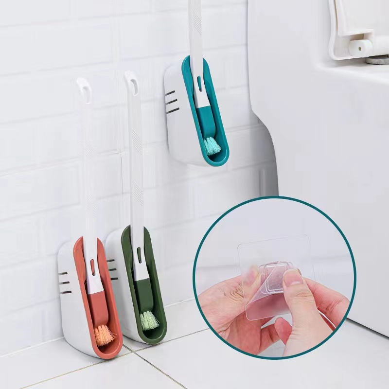 Thickened plastic long-handled double-sided blind spot cleaning soft bristle toilet brush, bathroom curved toilet brush, gap brush Item Picture