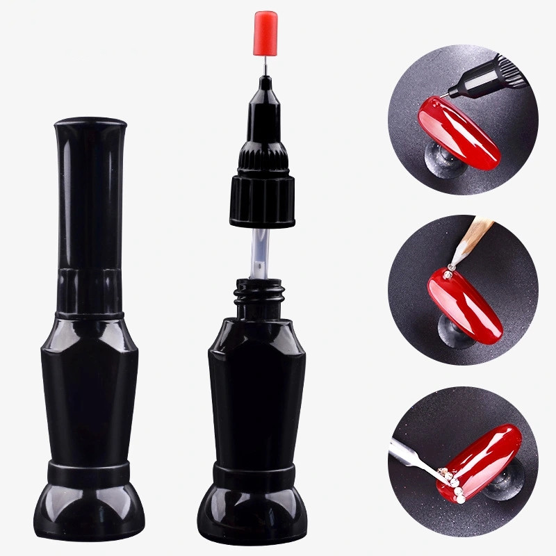 Nail drill glue Light nail nail sticker drill seal drill drill pen drill accessory tool Black bottle 10ml