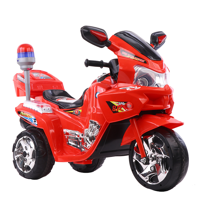 经典款儿童电动摩托车三轮稳定1-8岁灯光音乐电动车男女玩具车可坐人博鸿电摩图