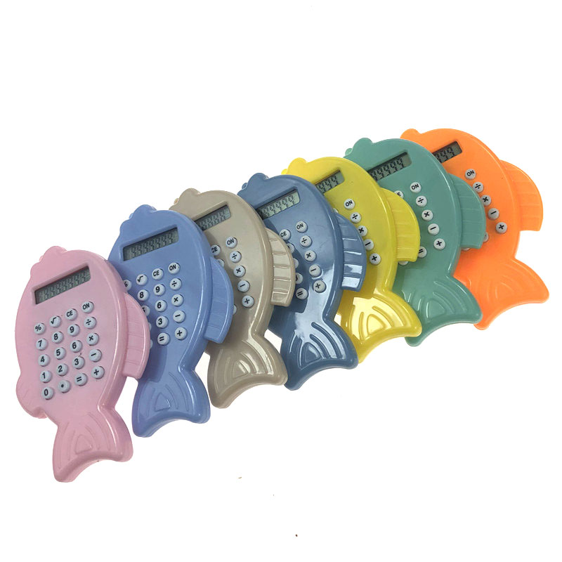 挂件计算器迷你小计算器 可爱小鱼造型 8位数显示文具配套计算机详情4