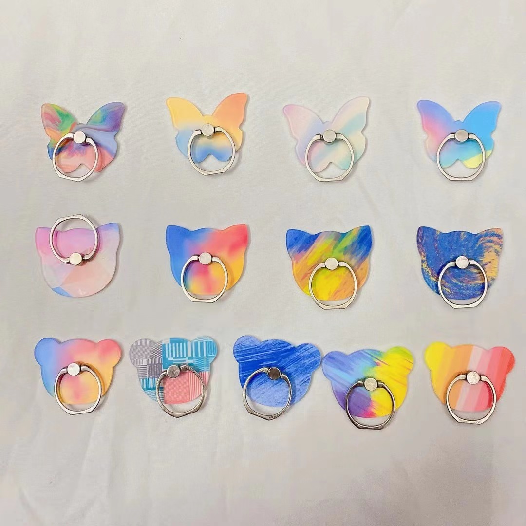 Customized cartoon acrylic mobile phone ring buckle brackets with printed logos and cartoon gifts based on your provided pictures. Factory direct sales pic 18