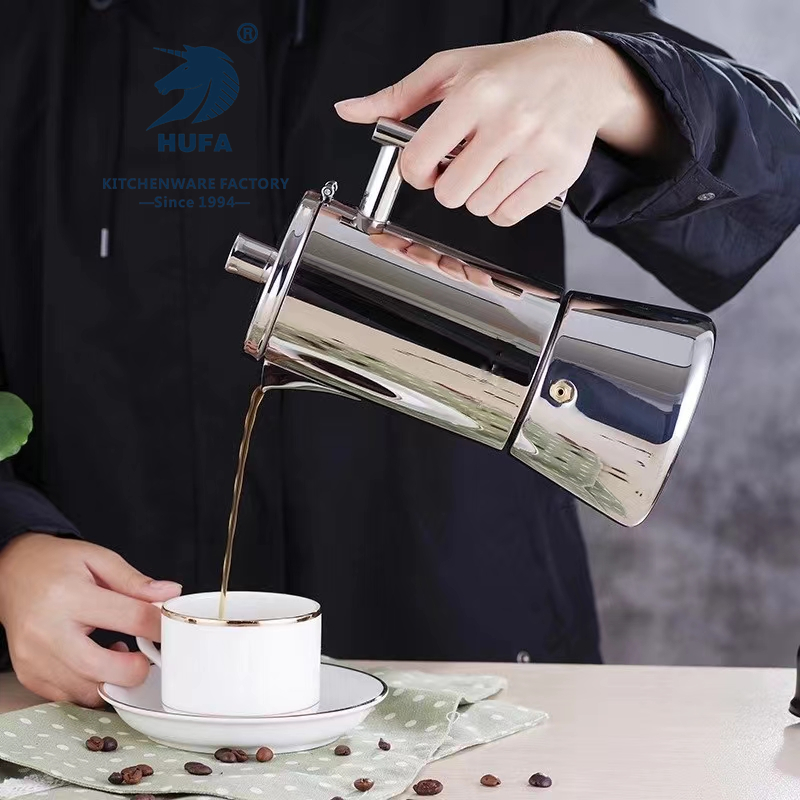 Mocha 200ml Italian stainless steel coffee pot induction cooker heated espresso coffee maker