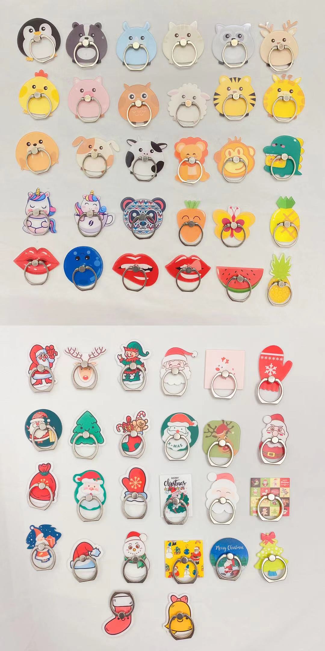 Customized cartoon acrylic mobile phone ring buckle brackets with printed logos and cartoon gifts based on your provided pictures. Factory direct sales pic 3