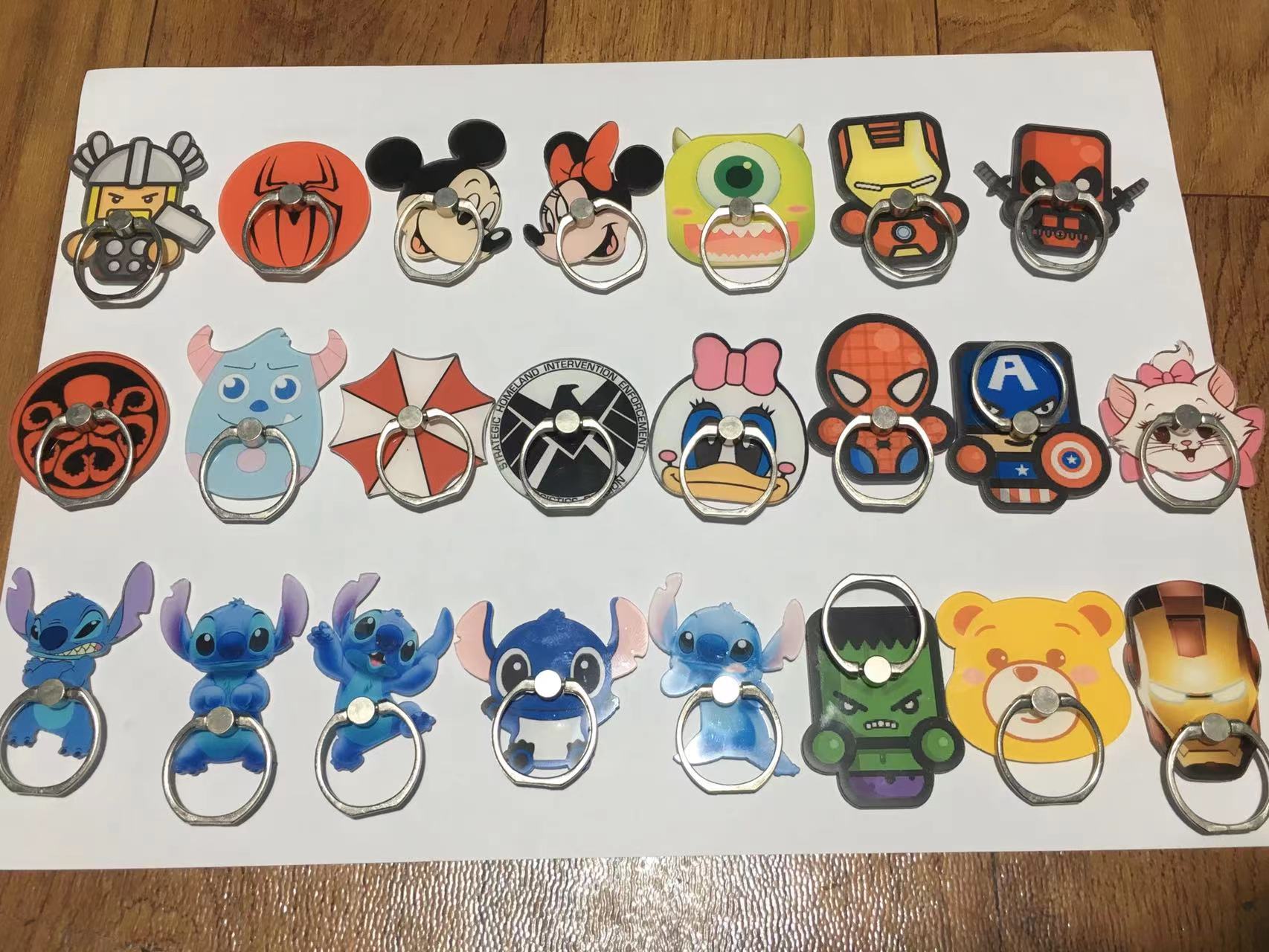Customized cartoon acrylic mobile phone ring buckle brackets with printed logos and cartoon gifts based on your provided pictures. Factory direct sales pic 15