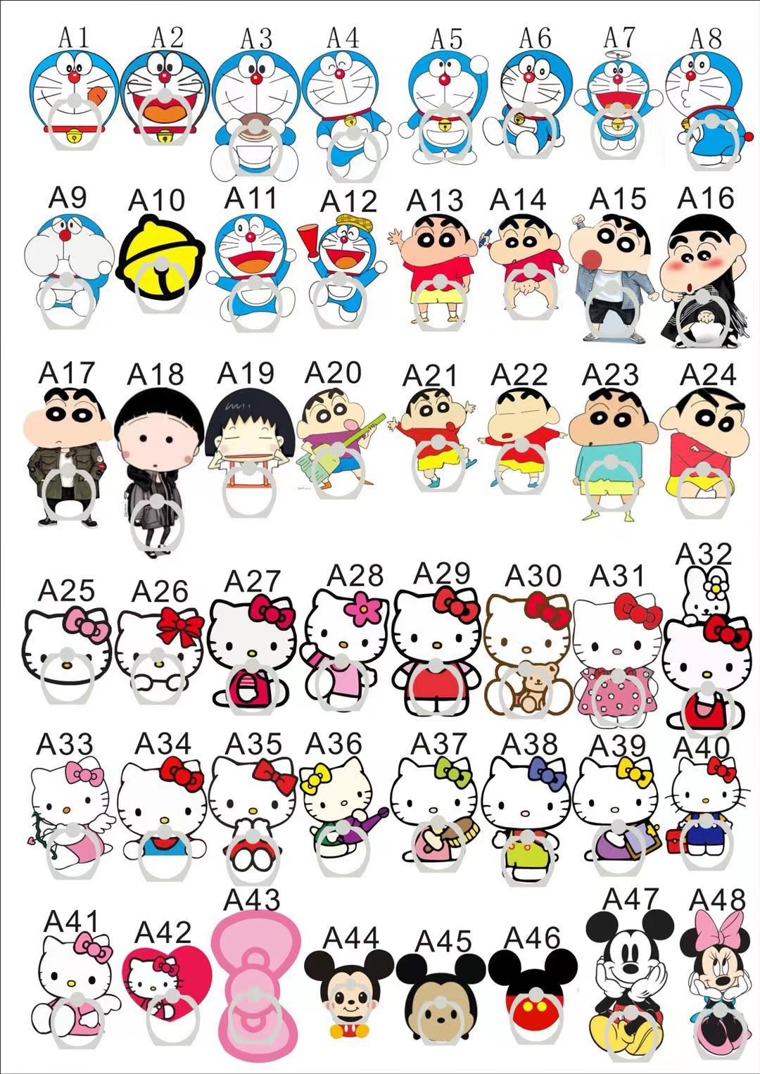 Customized cartoon acrylic mobile phone ring buckle brackets with printed logos and cartoon gifts based on your provided pictures. Factory direct sales pic 14