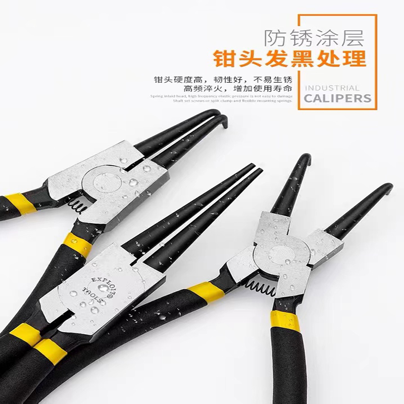 开拓卡簧钳子7寸-12寸内卡钳外卡黄钳小卡环钳挡圈钳弹簧钳内弯碳钢详情4