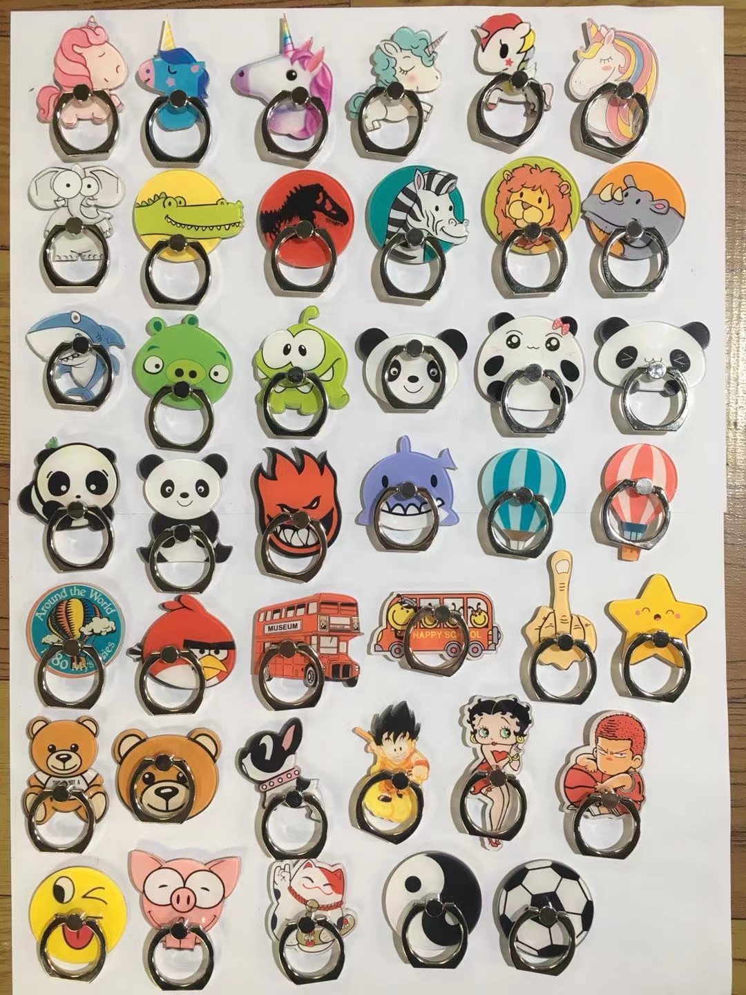 Customized cartoon acrylic mobile phone ring buckle brackets with printed logos and cartoon gifts based on your provided pictures. Factory direct sales pic 13