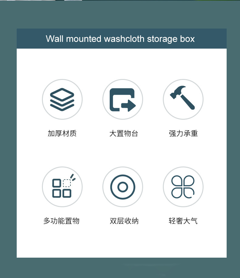 Xiang Xingyuan toilet tissue box Multifunctional double wall mounted perforation-free waterproof toilet paper box for storage Toilet roll box details Picture