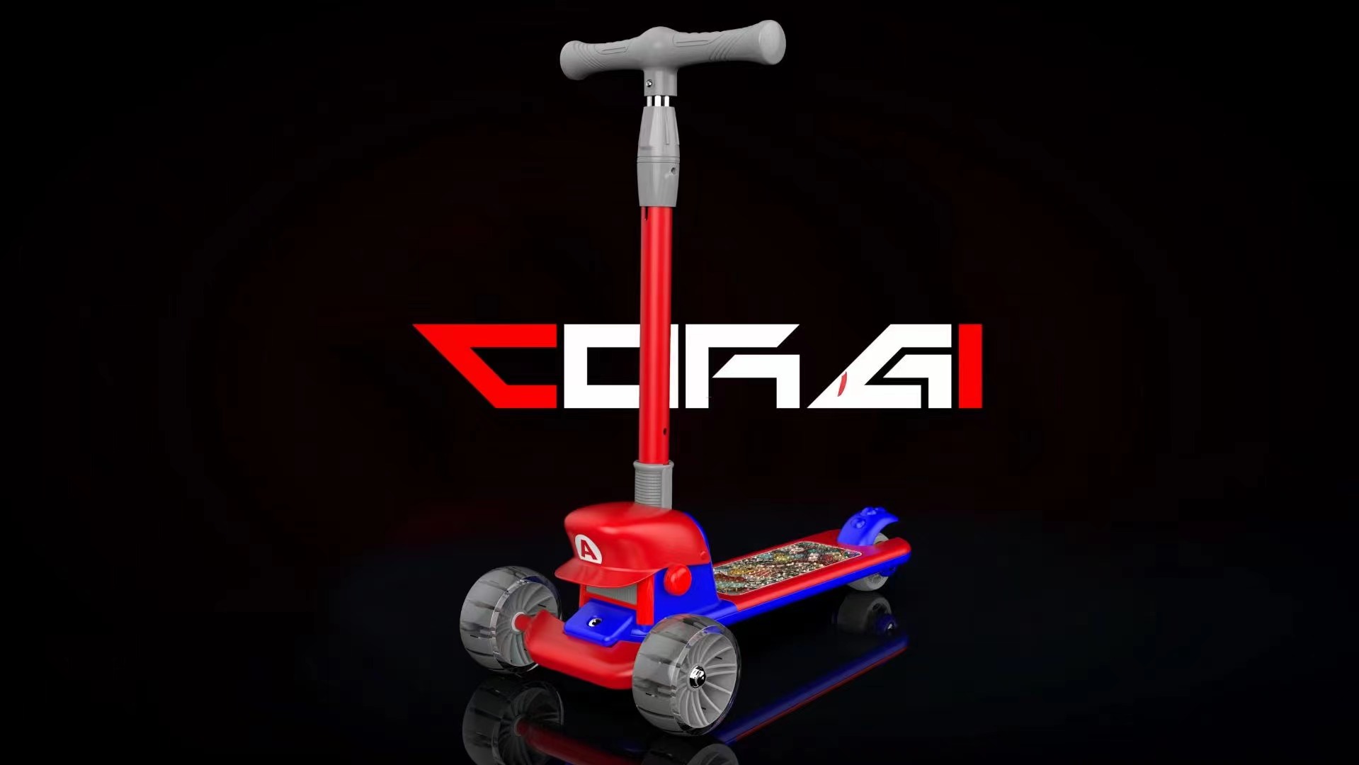 Children's scooter scooter with light toy car