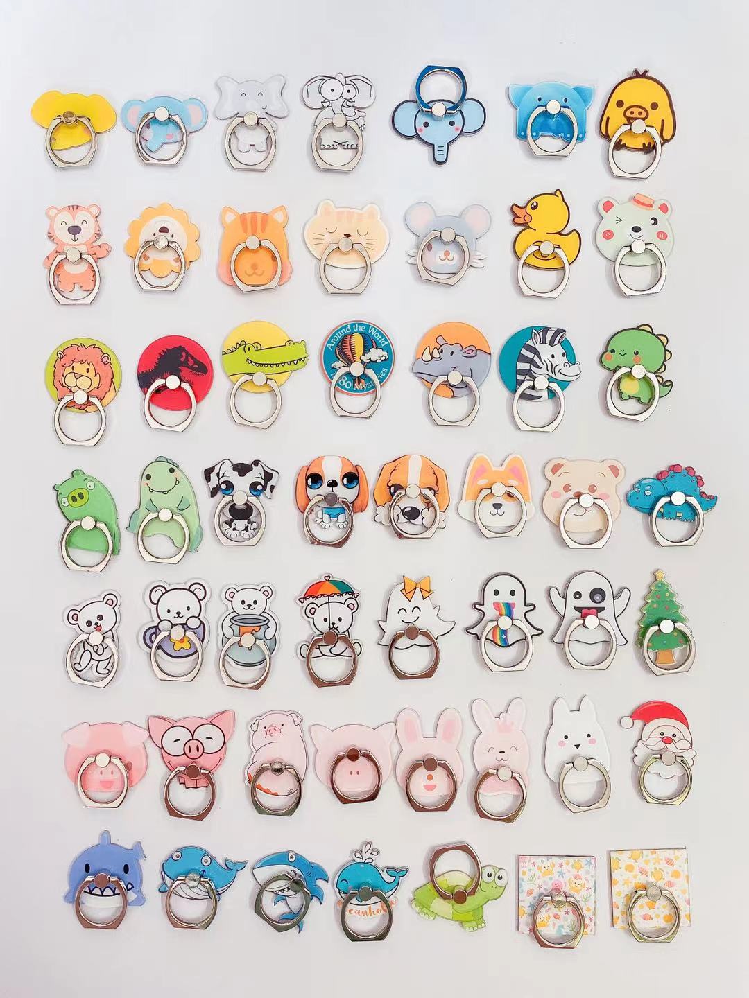 Customized cartoon acrylic mobile phone ring buckle brackets with printed logos and cartoon gifts based on your provided pictures. Factory direct sales pic 5