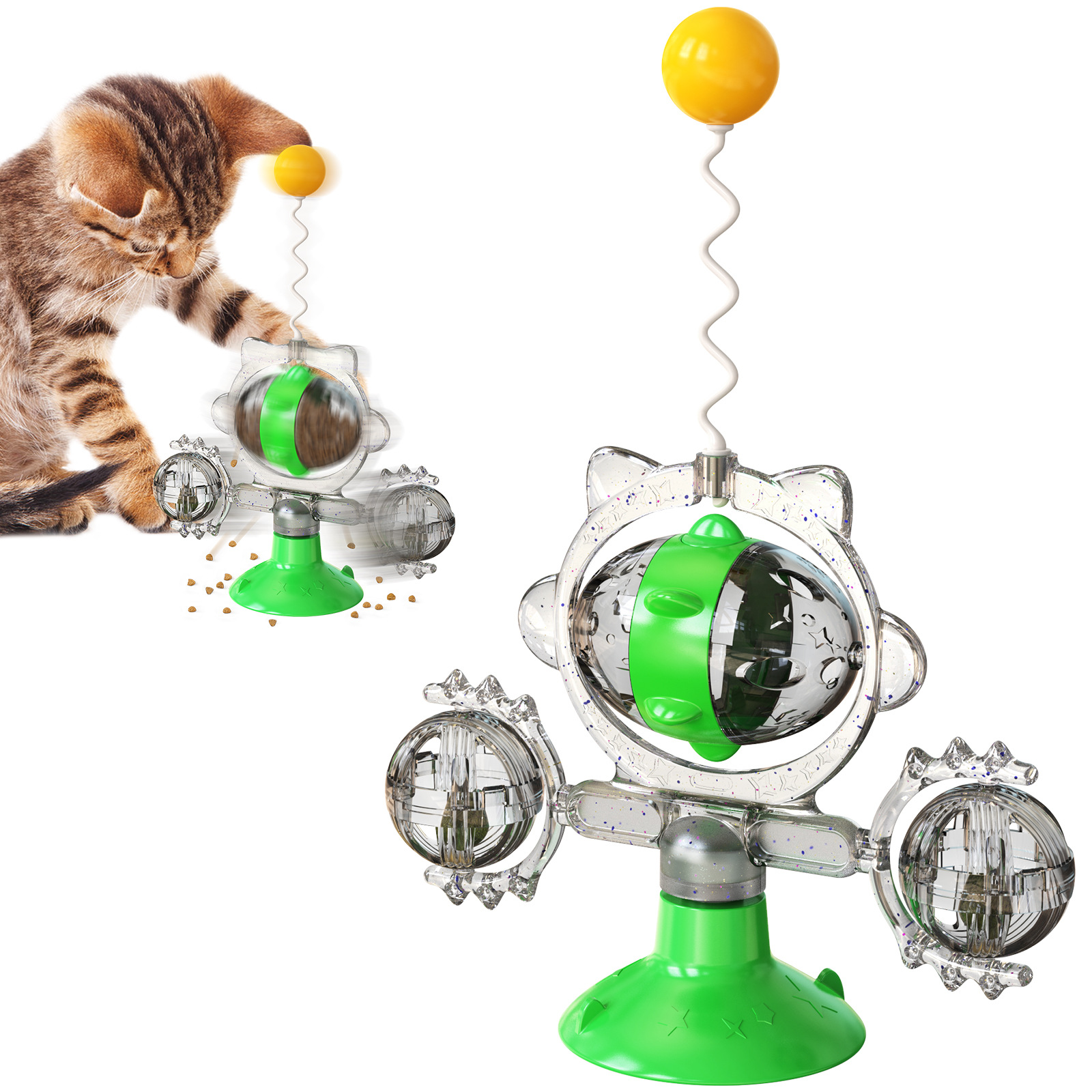 Pet supplies, cat toys factory wholesale new products, slow food, leaky food, self-entertainment, boredom suction cups, cat toys, spinning wheels, spinning discs pic 7