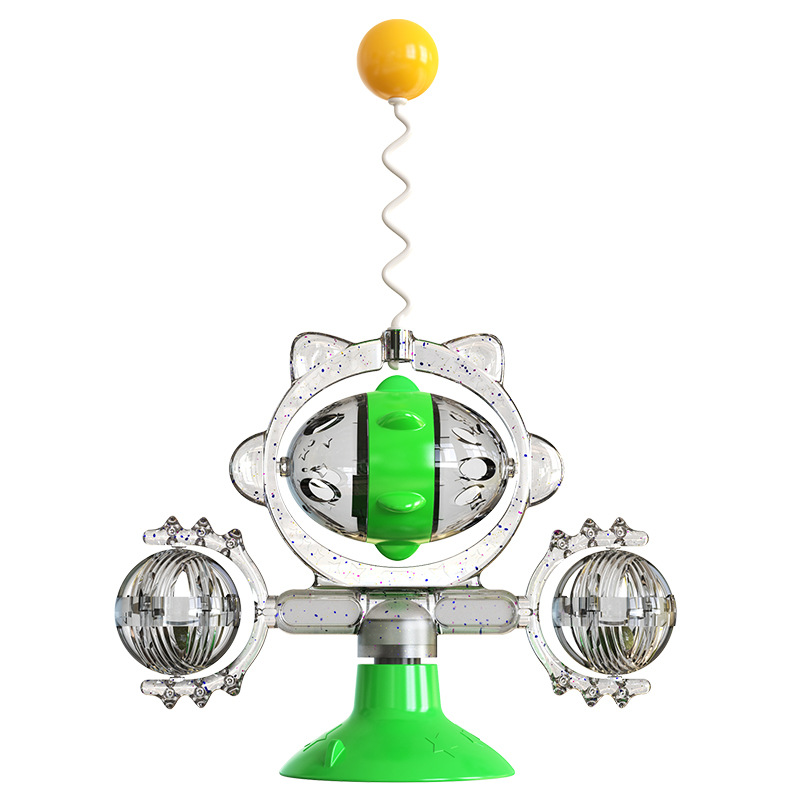 Pet supplies, cat toys factory wholesale new products, slow food, leaky food, self-entertainment, boredom suction cups, cat toys, spinning wheels, spinning discs Application Scenario