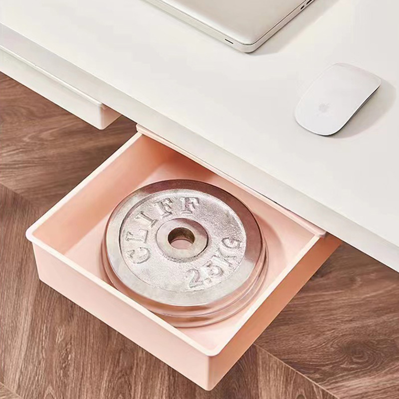 Drawer storage box under the desk, desktop office stationery storage, desk bottom shelf, large mobile phone hiding tool Application Scenario