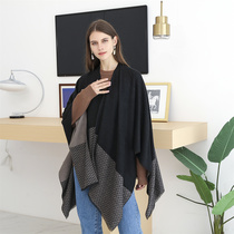 New Vision women's Designer Ponchos Cape Wrap Winter Shawl Scarf Cardigan Wavy Texture Poncho Warm Shawls Cape