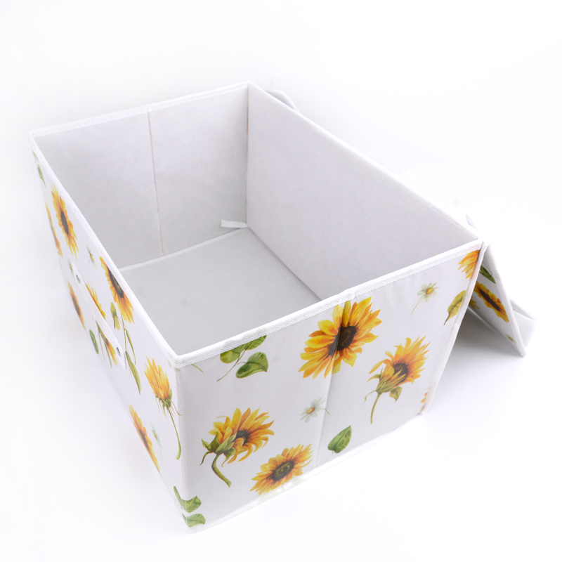 WELLCYSUN Cabinet Foldable Linen Fabric Toy Kids Storage Box With Lid Application Scenario
