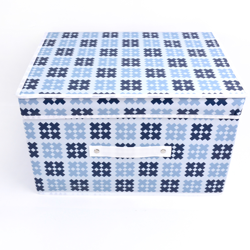 WELLCYSUN Storage Bins with Lids Foldable Linen Fabric Storage Boxes