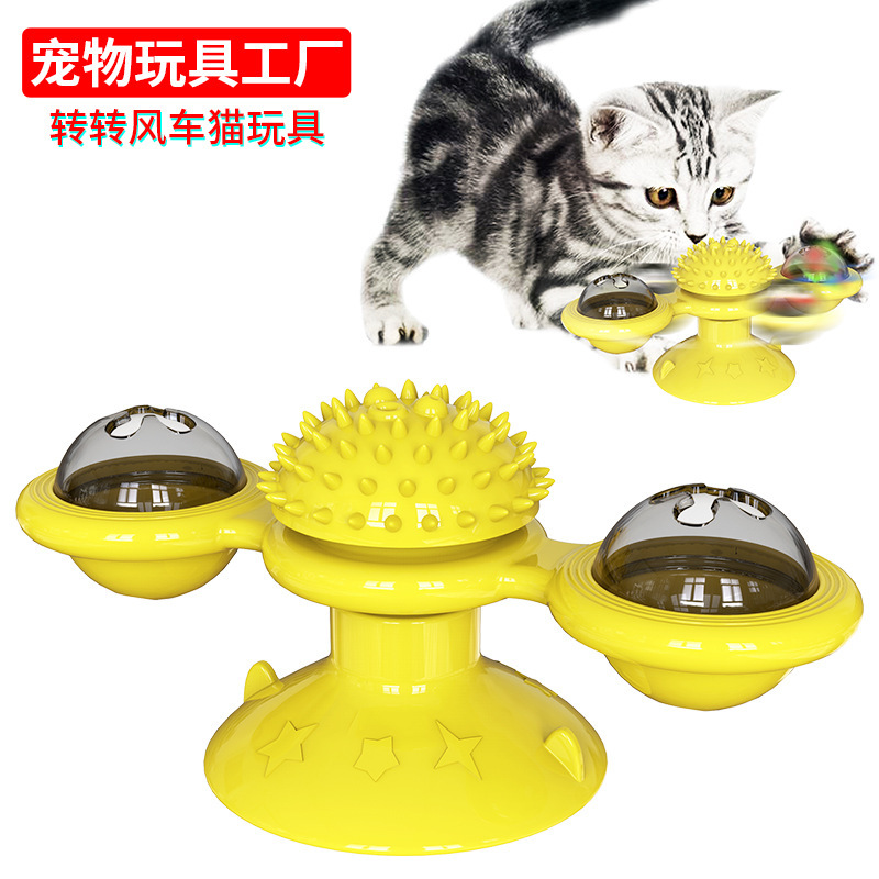 Wholesale of new pet supplies: Amazon catnip glowing cat toys, spinning wheels, fun and self-entertaining cat brushes Specification image