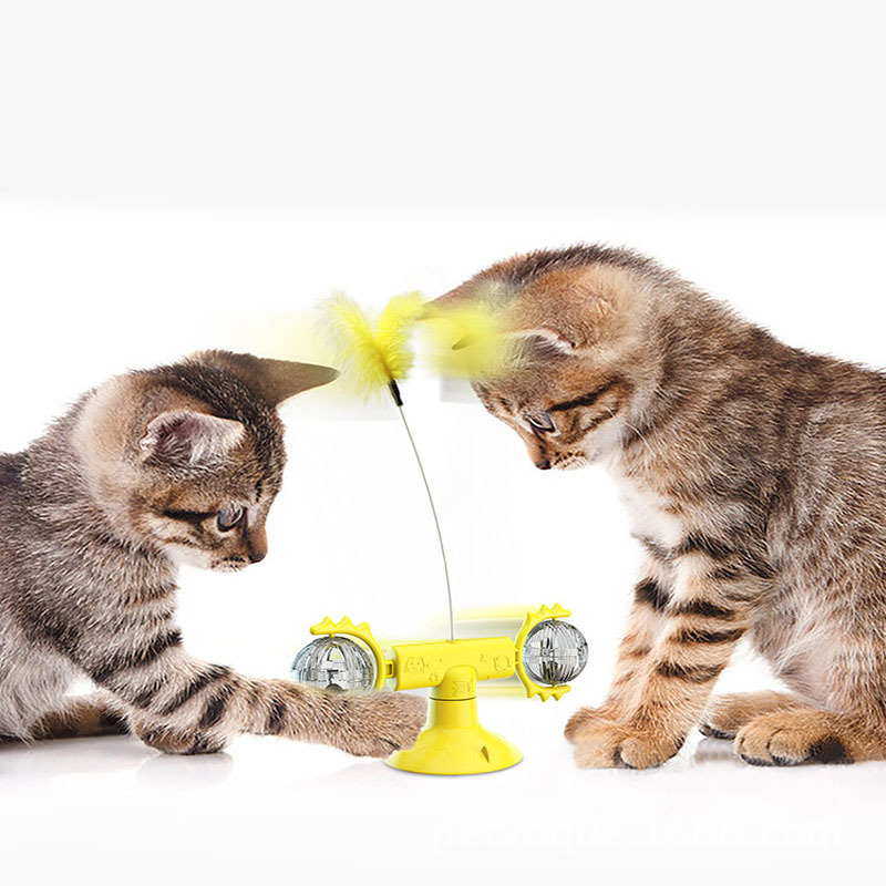 Turntable cat toy, cat turntable suction cup rotating windmill scratcher, cat Planet rotating cat toy details Picture