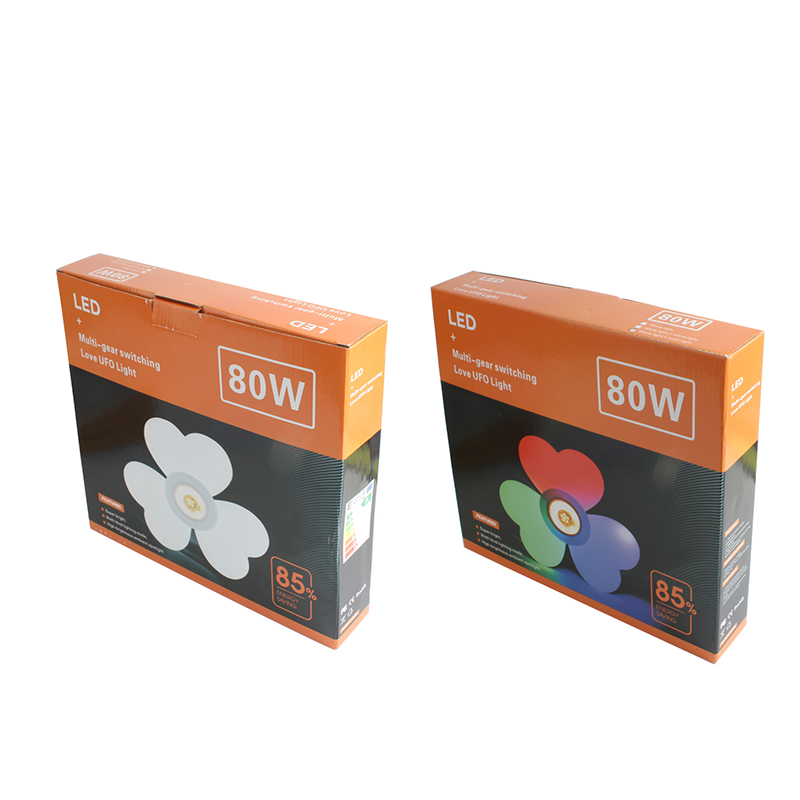 外贸新款大号LED三叶草创意飞碟灯 E27螺口彩光氛围灯四档变光面板灯详情图4