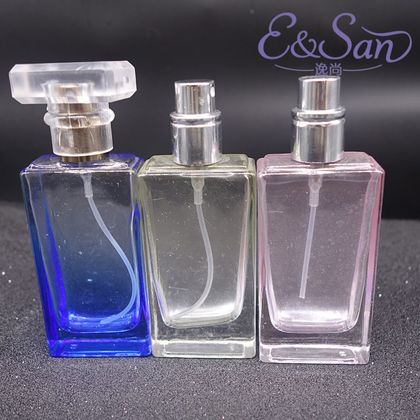 Pt164-30ml square spray color glass perfume bottle spray separately cosmetic spray nozzle empty bottle spray perfume bottle details Picture