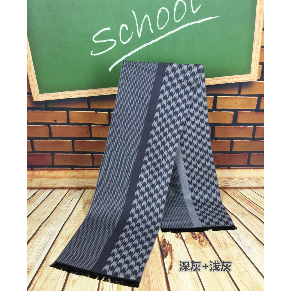New Vision fashion scottish check style soft cashmere feeling men scarf cashmere shawls set luxury