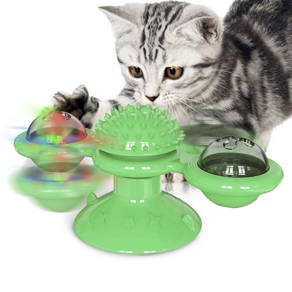 Wholesale of new pet supplies: Amazon catnip glowing cat toys, spinning wheels, fun and self-entertaining cat brushes Application Scenario
