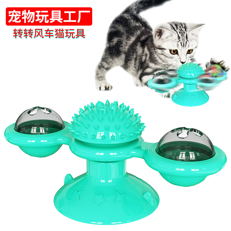 Wholesale of new pet supplies: Amazon catnip glowing cat toys, spinning wheels, fun and self-entertaining cat brushes