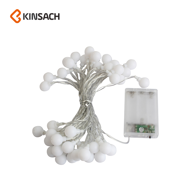 Cross-border exclusive supply of led light strings, round beads, frosted round balls, light strings wholesale, small colored lights, small white balls, Christmas decorative lights details Picture