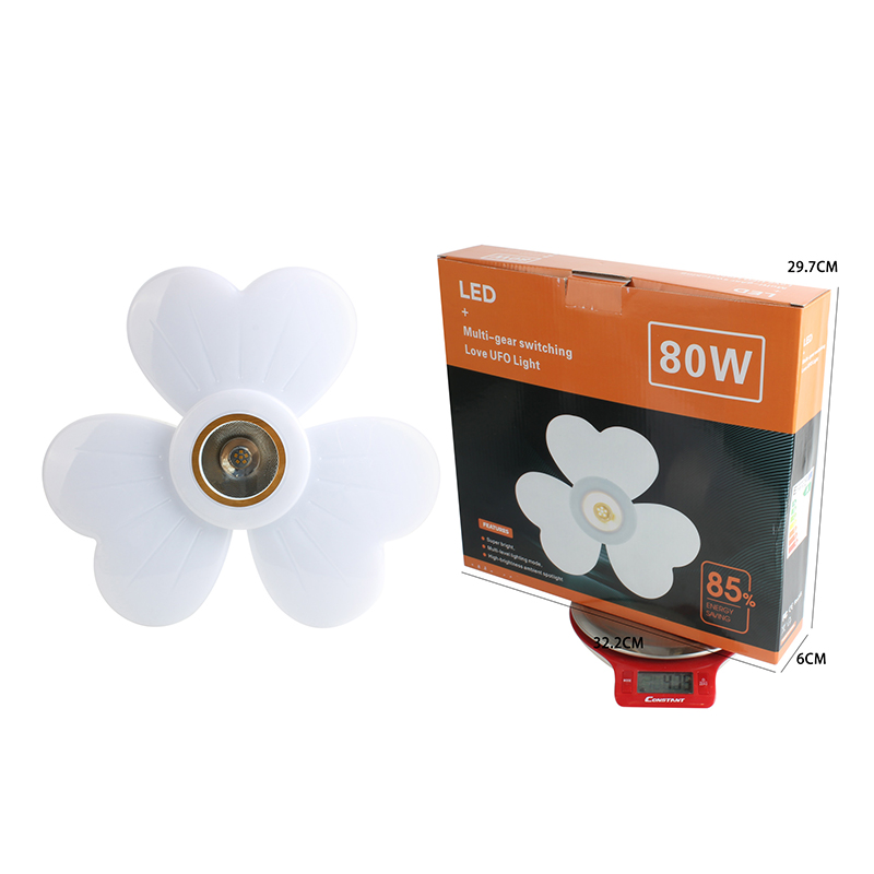 外贸新款大号LED三叶草创意飞碟灯 E27螺口彩光氛围灯四档变光面板灯详情图3