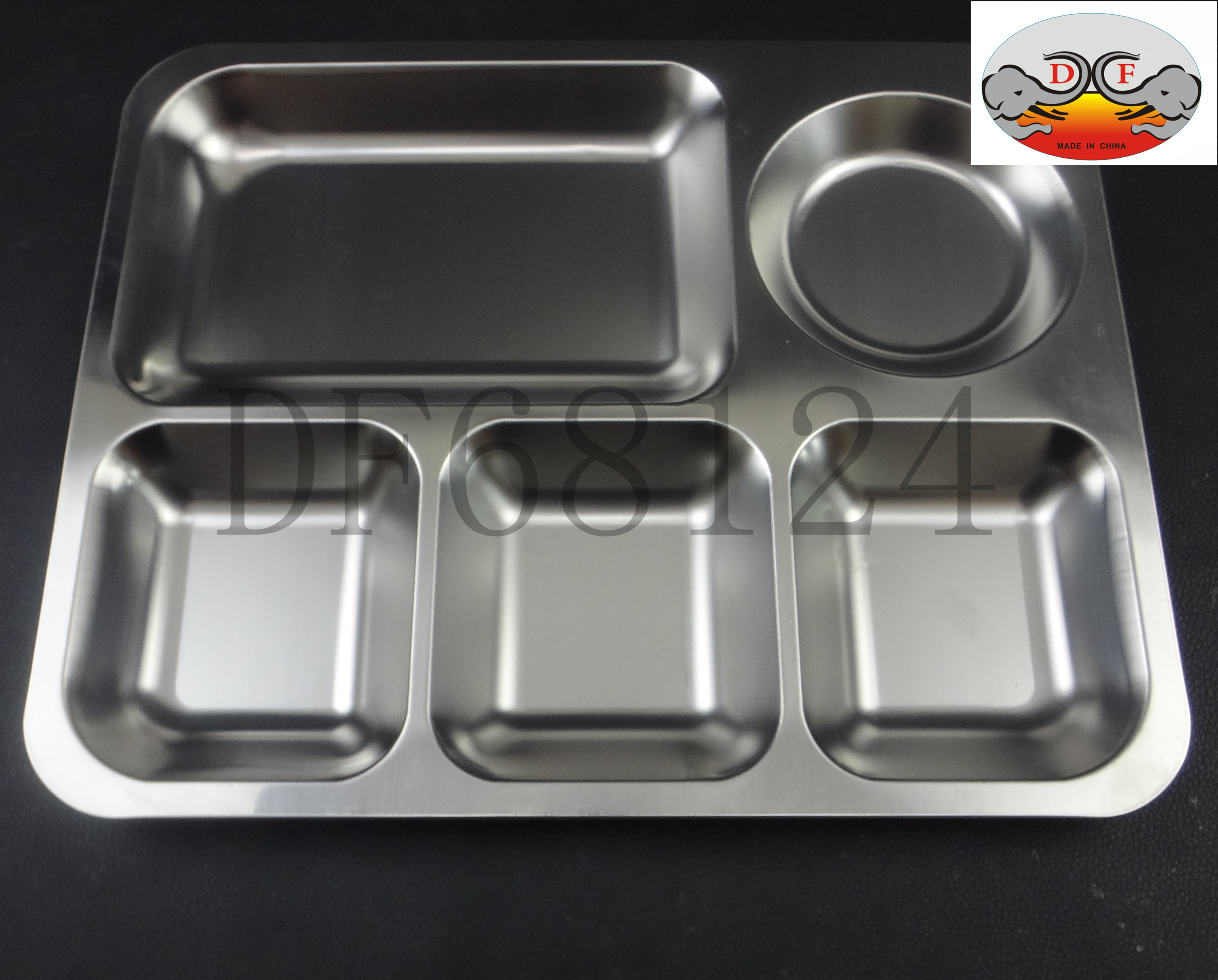 DF68124 Chinese large five grid stainless steel plate Student Canteen Dining room plate plate plate plate plate plate plate plate plate plate DF TRADING HOUSE