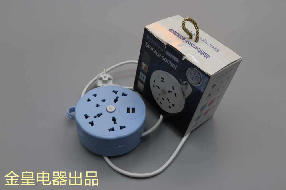 广东工厂 可收线 收纳 伸缩 绕线 收藏  隐藏电线 圆盘 带勾 爬墙插座 排插 USB 排插 多功能插座详情6