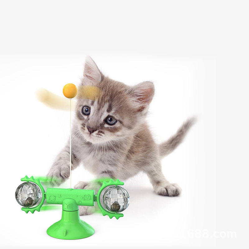 Turntable cat toy, cat turntable suction cup rotating windmill scratcher, cat Planet rotating cat toy Specification image