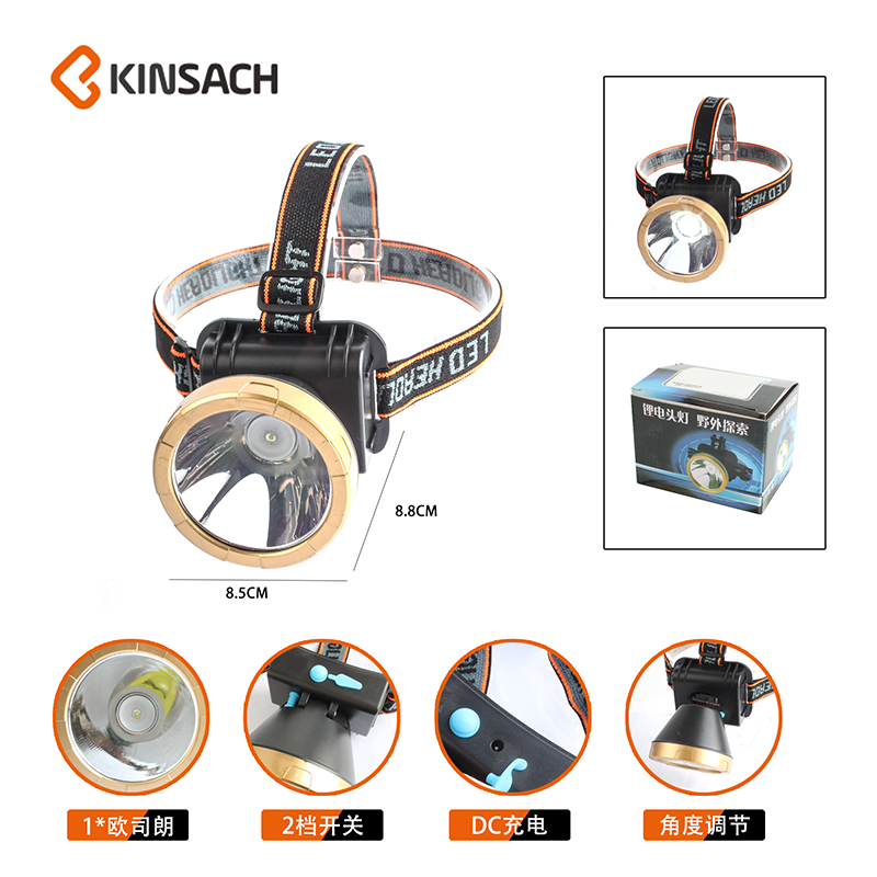 New LED high-intensity cup headlamp, outdoor high-intensity lighting night fishing lamp, charging headlamp details Picture