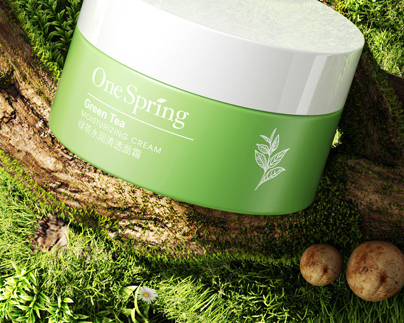 一枝春绿茶水润清透面霜 补水保湿滋润呵护嫩肤 面部护理面霜批发详情15