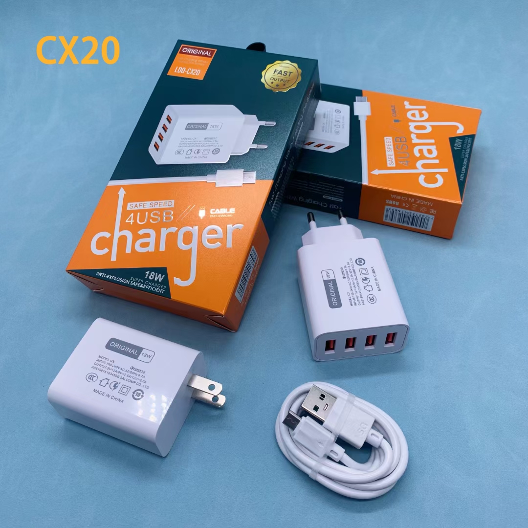 This multi-functional 4USB mobile phone charger is compatible with various mobile phones such as Apple, Huawei, VIVO, etc. for 2A pic 1